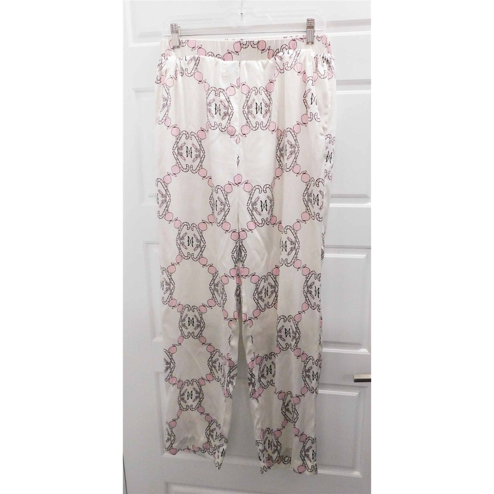 Max & Moi Paris Pink White Candy Cane Silk Blend Pants sz EUR‎ 40